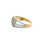 18k Yellow Gold and Diamond Fancy Ring in size 5.5 and total gold weight of 4.39g